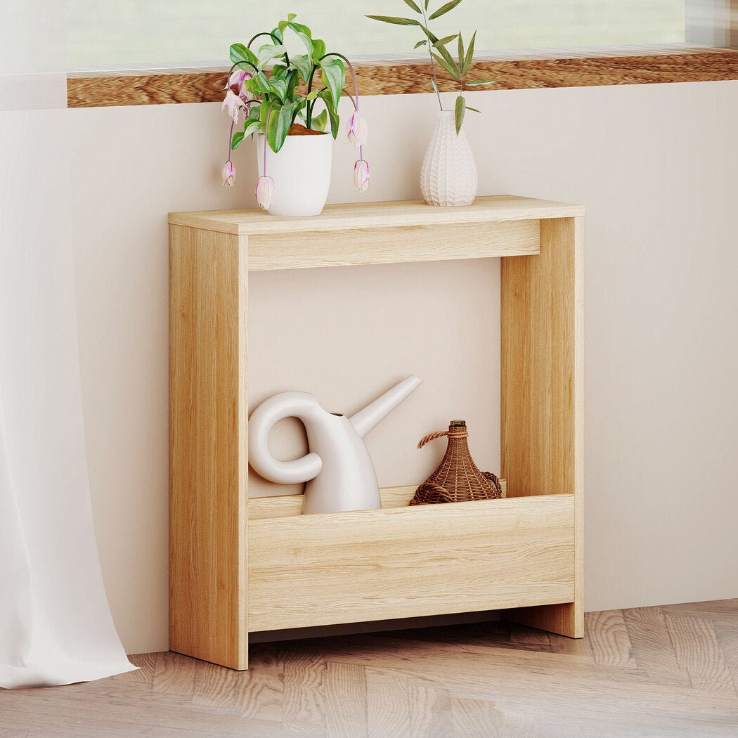 Small Side Table with Magazine Rack Multi - Purpose End Table - Oak - Rivercity House & Home Co. (ABN 18 642 972 209) - Affordable Modern Furniture Australia