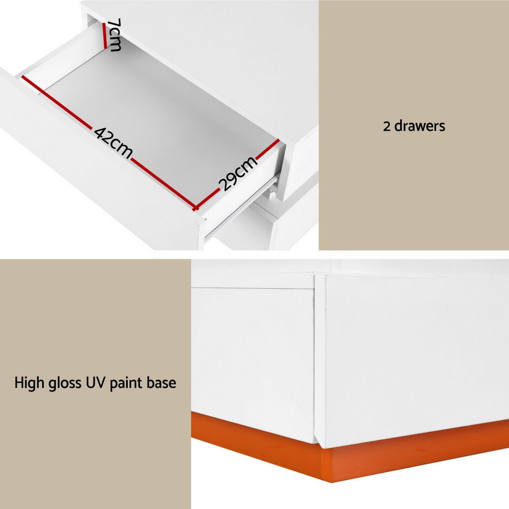 Smart Bedside Table LED Wireless Charging Ada - Furniture > Bedroom > Bedside Tables - Rivercity House & Home Co. (ABN 18 642 972 209) - Affordable Modern Furniture Australia