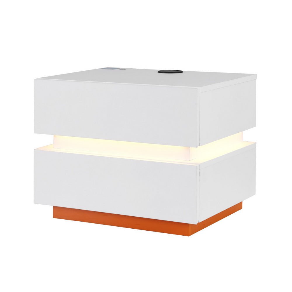 Smart Bedside Table LED Wireless Charging Ada - Furniture > Bedroom > Bedside Tables - Rivercity House & Home Co. (ABN 18 642 972 209) - Affordable Modern Furniture Australia