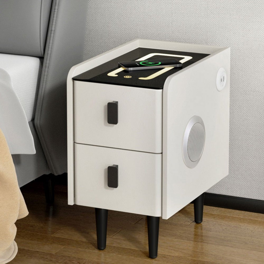 Smart Bedside Table with Wireless Charging - AIDA White - Furniture > Bedroom > Bedside Tables - Rivercity House & Home Co. (ABN 18 642 972 209) - Affordable Modern Furniture Australia