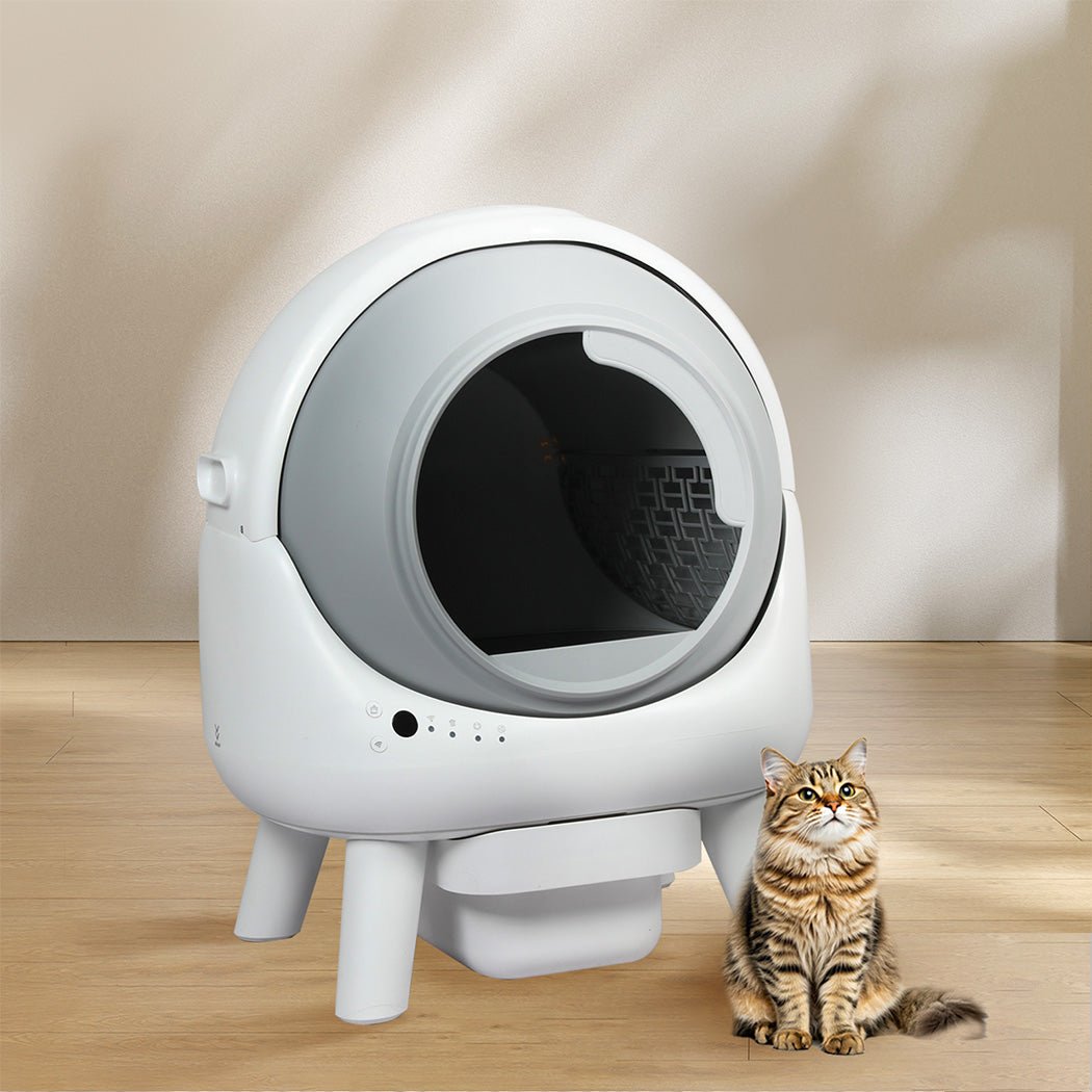 Smart Self - Cleaning Cat Litter Box with APP Control 8L Waste Storage - White - Rivercity House & Home Co. (ABN 18 642 972 209) - Affordable Modern Furniture Australia