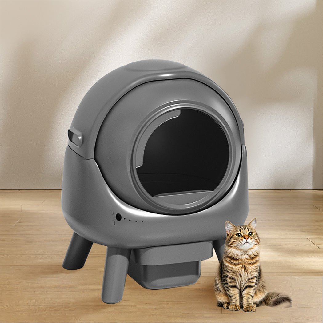 Smart Self - Cleaning Cat Litter Box with App Control and 8L Waste Storage - Grey - Rivercity House & Home Co. (ABN 18 642 972 209) - Affordable Modern Furniture Australia