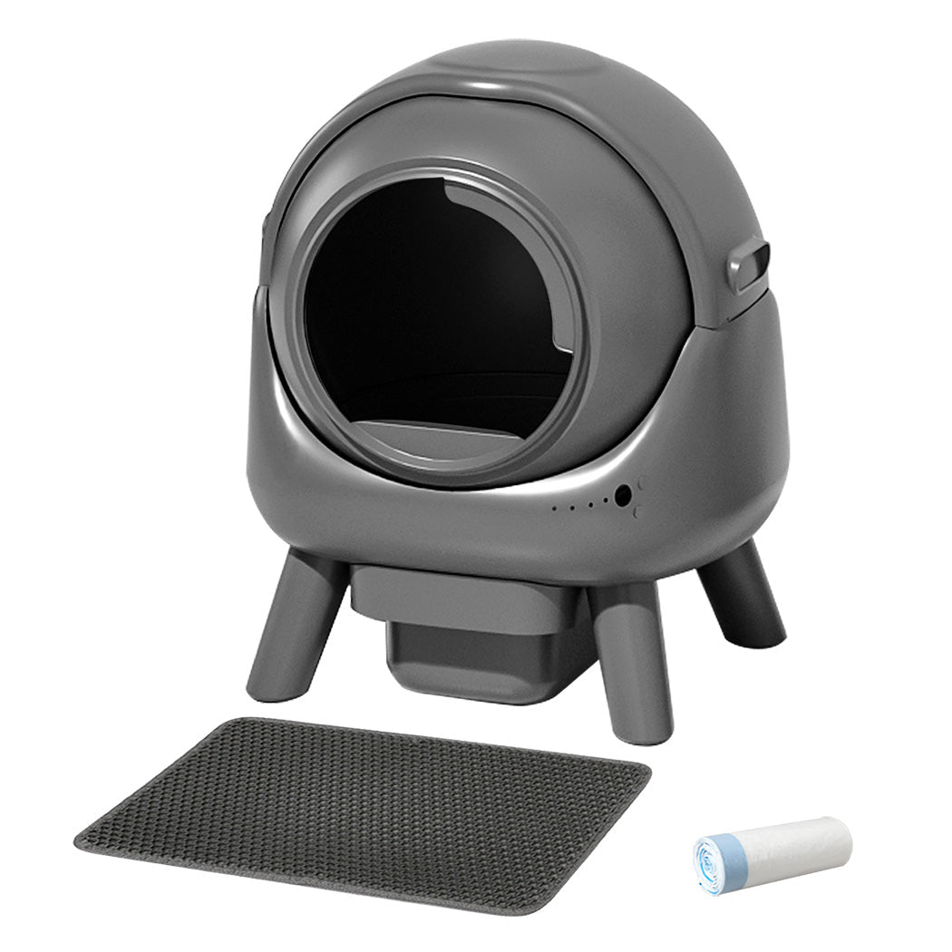 Smart Self - Cleaning Cat Litter Box with App Control and 8L Waste Storage - Grey - Rivercity House & Home Co. (ABN 18 642 972 209) - Affordable Modern Furniture Australia