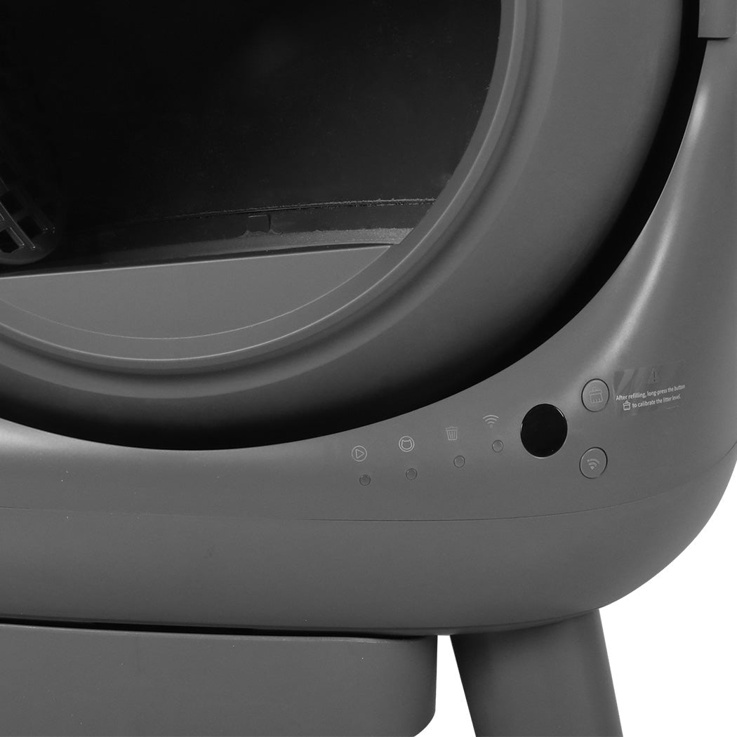 Smart Self - Cleaning Cat Litter Box with App Control and 8L Waste Storage - Grey - Rivercity House & Home Co. (ABN 18 642 972 209) - Affordable Modern Furniture Australia