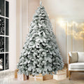 6FT / 1.8M Snow Flocked Christmas Tree - 520 Tips - Snowy Green