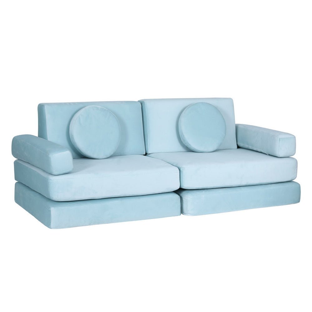 Sofa Bed 160CM DIY Couch Velvet Blue - Furniture > Living Room - Rivercity House & Home Co. (ABN 18 642 972 209) - Affordable Modern Furniture Australia