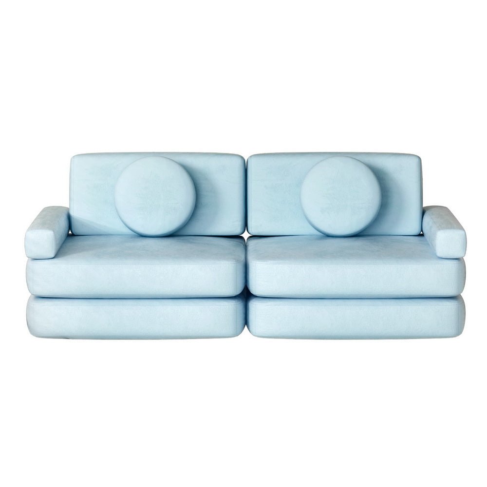 Sofa Bed 160CM DIY Couch Velvet Blue - Furniture > Living Room - Rivercity House & Home Co. (ABN 18 642 972 209) - Affordable Modern Furniture Australia