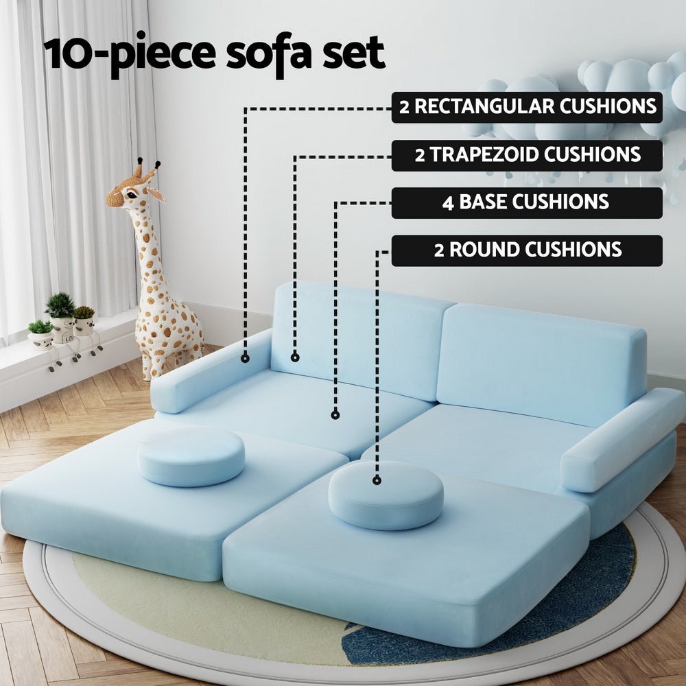 Sofa Bed 160CM DIY Couch Velvet Blue - Furniture > Living Room - Rivercity House & Home Co. (ABN 18 642 972 209) - Affordable Modern Furniture Australia