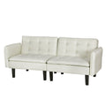 Sofa Bed 192CM Beige Faux Linen Fabric