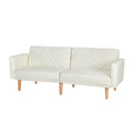 Sofa Bed 195CM Beige Faux Linen