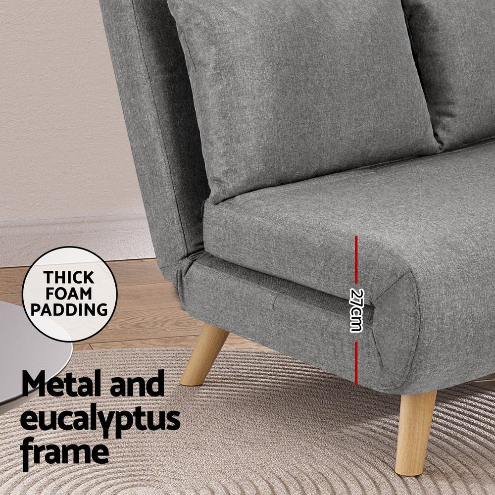 Sofa Bed 2 Seater Convertible Couch Recliner Lounge Chair Linen - Furniture > Sofas > Sofas & Sofa Beds - Rivercity House & Home Co. (ABN 18 642 972 209) - Affordable Modern Furniture Australia