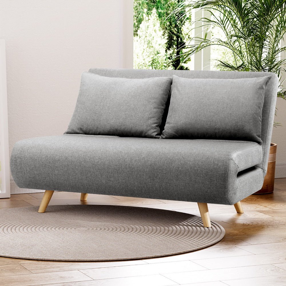 Sofa Bed 2 Seater Convertible Couch Recliner Lounge Chair Linen - Furniture > Sofas > Sofas & Sofa Beds - Rivercity House & Home Co. (ABN 18 642 972 209) - Affordable Modern Furniture Australia