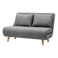 2-Seater Convertible Sofa Bed Recliner Lounge Chair Linen - Grey