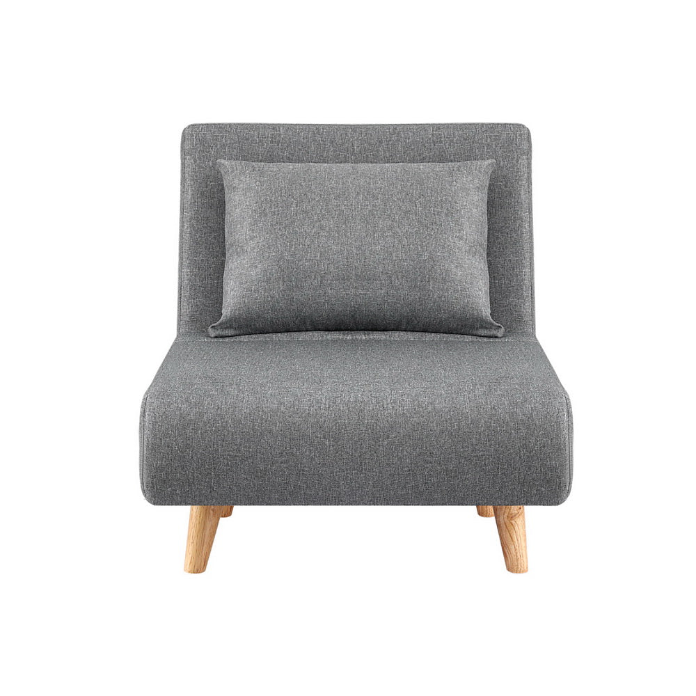 Sofa Bed Convertible Couch Recliner Lounge Chair Linen Grey - Furniture > Sofas > Sofas & Sofa Beds - Rivercity House & Home Co. (ABN 18 642 972 209) - Affordable Modern Furniture Australia
