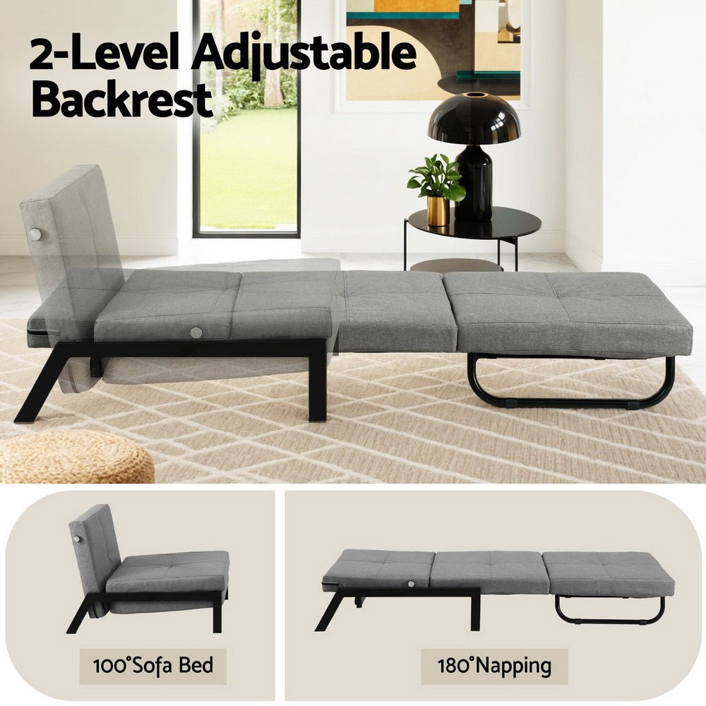 Sofa Bed Folding Convertible Couch Recliner Lounge Chair - Furniture > Bar Stools & Chairs > Arm Chairs & Recliners - Rivercity House & Home Co. (ABN 18 642 972 209) - Affordable Modern Furniture Australia