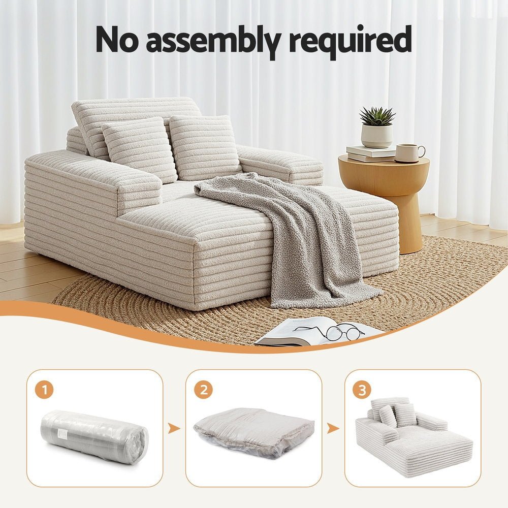 Sofa Bed Lounge Chair Recliner Couch Reading Chairs Sleeper Cloud Sofas Faux Fur Fabric - Furniture > Sofas > Sofas & Sofa Beds - Rivercity House & Home Co. (ABN 18 642 972 209) - Affordable Modern Furniture Australia