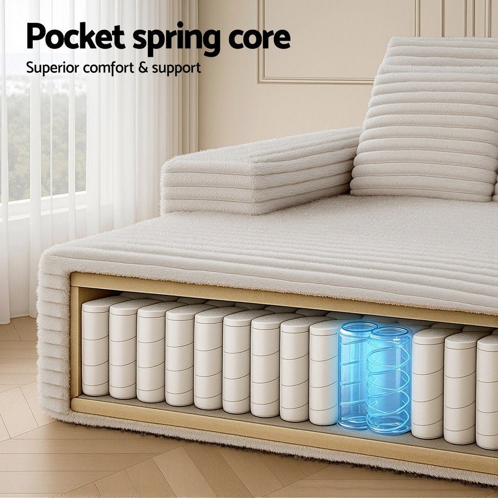 Sofa Bed Lounge Chair Recliner Couch Reading Chairs Sleeper Cloud Sofas Faux Fur Fabric - Furniture > Sofas > Sofas & Sofa Beds - Rivercity House & Home Co. (ABN 18 642 972 209) - Affordable Modern Furniture Australia