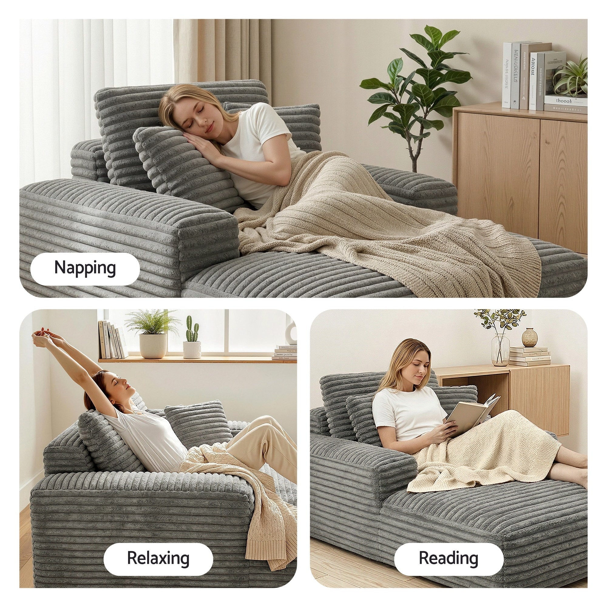 Sofa Bed Lounge Chair Recliner Couch Reading Chairs Sleeper Cloud Sofas - Furniture > Sofas > Sofas & Sofa Beds - Rivercity House & Home Co. (ABN 18 642 972 209) - Affordable Modern Furniture Australia
