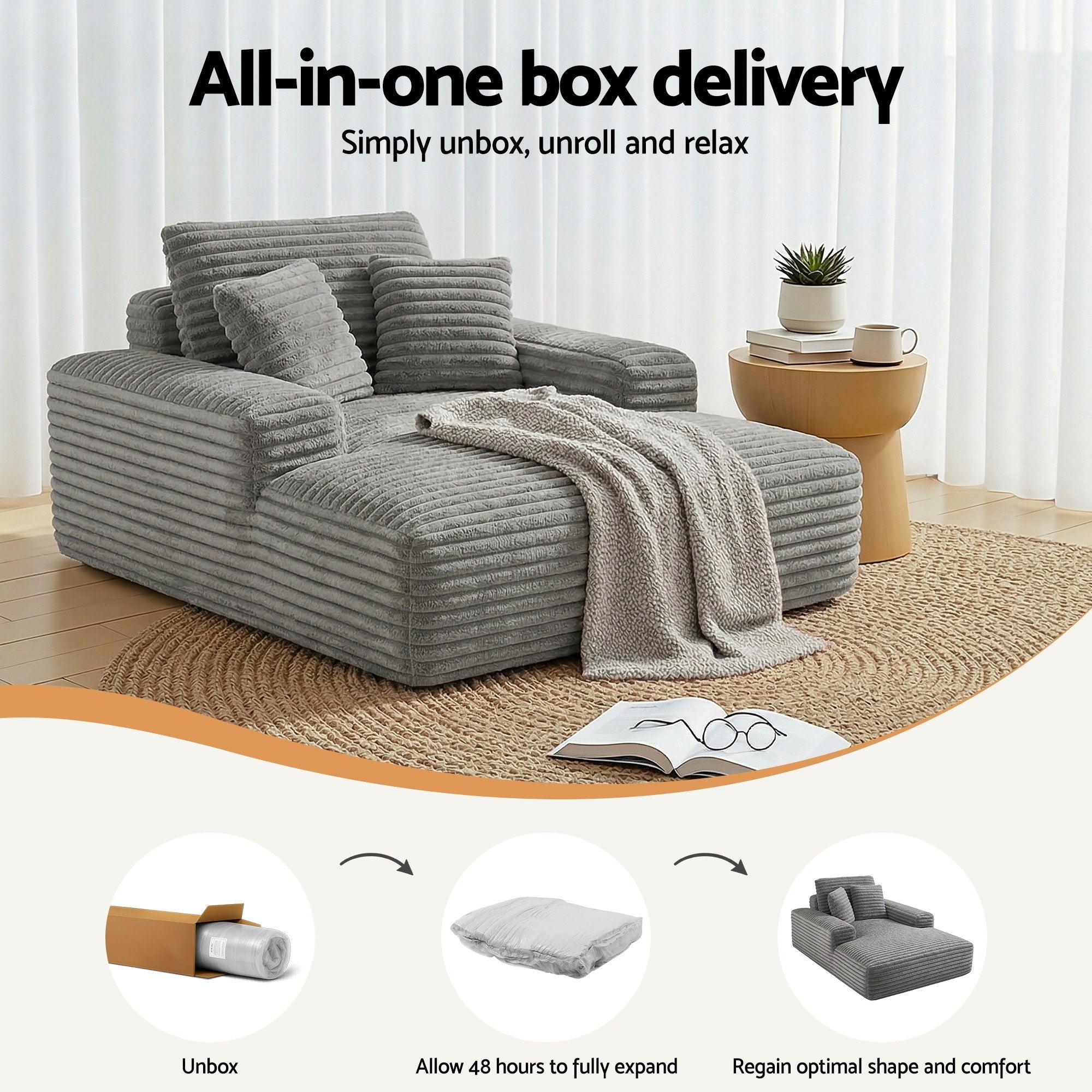 Sofa Bed Lounge Chair Recliner Couch Reading Chairs Sleeper Cloud Sofas - Furniture > Sofas > Sofas & Sofa Beds - Rivercity House & Home Co. (ABN 18 642 972 209) - Affordable Modern Furniture Australia