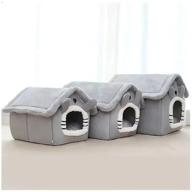 Soft Indoor Dog House and Bed for Small Breeds - Grey, Washable - Pet Care > Cat Supplies > Cat Furniture - Rivercity House & Home Co. (ABN 18 642 972 209) - Affordable Modern Furniture Australia