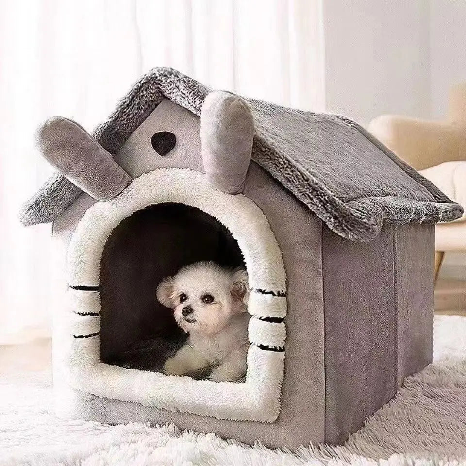 Soft Indoor Dog House and Bed for Small Breeds - Grey, Washable - Pet Care > Cat Supplies > Cat Furniture - Rivercity House & Home Co. (ABN 18 642 972 209) - Affordable Modern Furniture Australia