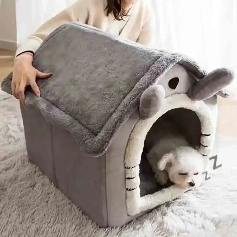 Soft Indoor Dog House and Bed for Small Breeds - Grey, Washable - Pet Care > Cat Supplies > Cat Furniture - Rivercity House & Home Co. (ABN 18 642 972 209) - Affordable Modern Furniture Australia
