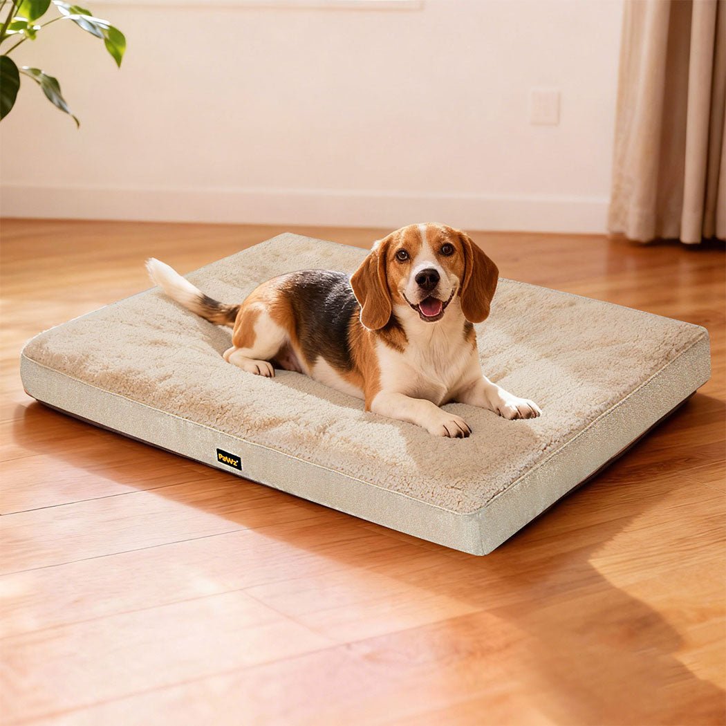 Soft Removable Washable Dog Bed Mat Cushion - Beige - Rivercity House & Home Co. (ABN 18 642 972 209) - Affordable Modern Furniture Australia