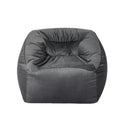 Soft Velvet Bean Bag Chair Cover 100cm x 100cm x 80cm - Dark Grey