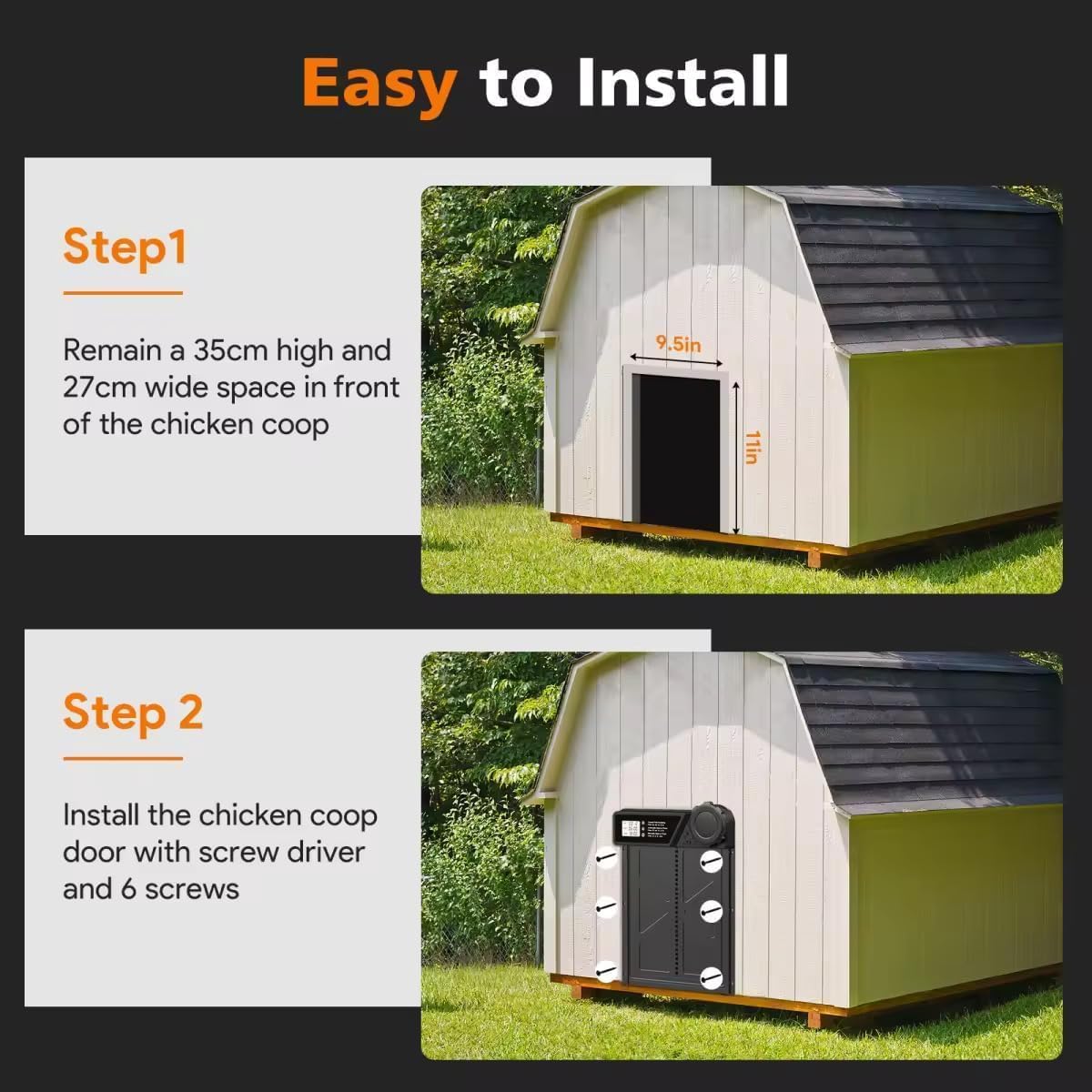 Solar Automatic Chicken Coop Door with Timer, Light Sensor, Remote & USB Charging - Black - Pet Care > Coops & Hutches > Coop & Hutch Accessories - Rivercity House & Home Co. (ABN 18 642 972 209) - Affordable Modern Furniture Australia