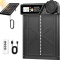 Solar Automatic Chicken Coop Door with Timer, Light Sensor, Remote & USB Charging - Black