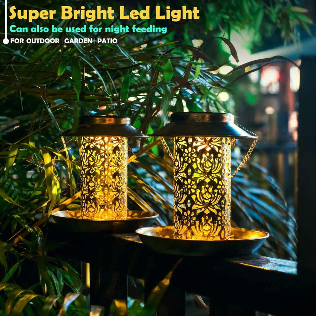 Solar Bird Seed Feeder Hanging Outdoor Garden with Solar LED Light - Home & Garden > Garden Tools > Gardening Tools - Rivercity House & Home Co. (ABN 18 642 972 209) - Affordable Modern Furniture Australia