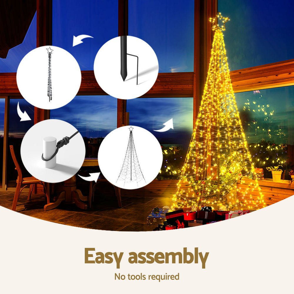 Solar Christmas Tree 2.1m 320 LED Net Lights Xmas Trees Decoration - Occasions > Christmas > Outdoor Decorations & Lights - Rivercity House & Home Co. (ABN 18 642 972 209) - Affordable Modern Furniture Australia