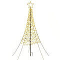 Solar Christmas Tree 2.1m 320 Warm-White LED Net Lights with Solar Panel - Warm White