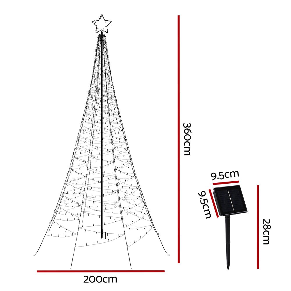 Solar Christmas Tree 3.6m 800 LED Net Lights Xmas Trees Decoration - Occasions > Christmas - Rivercity House & Home Co. (ABN 18 642 972 209) - Affordable Modern Furniture Australia
