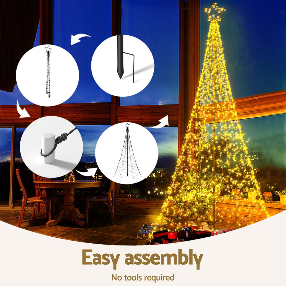 Solar Christmas Tree 3.6m 800 LED Net Lights Xmas Trees Decoration - Occasions > Christmas - Rivercity House & Home Co. (ABN 18 642 972 209) - Affordable Modern Furniture Australia