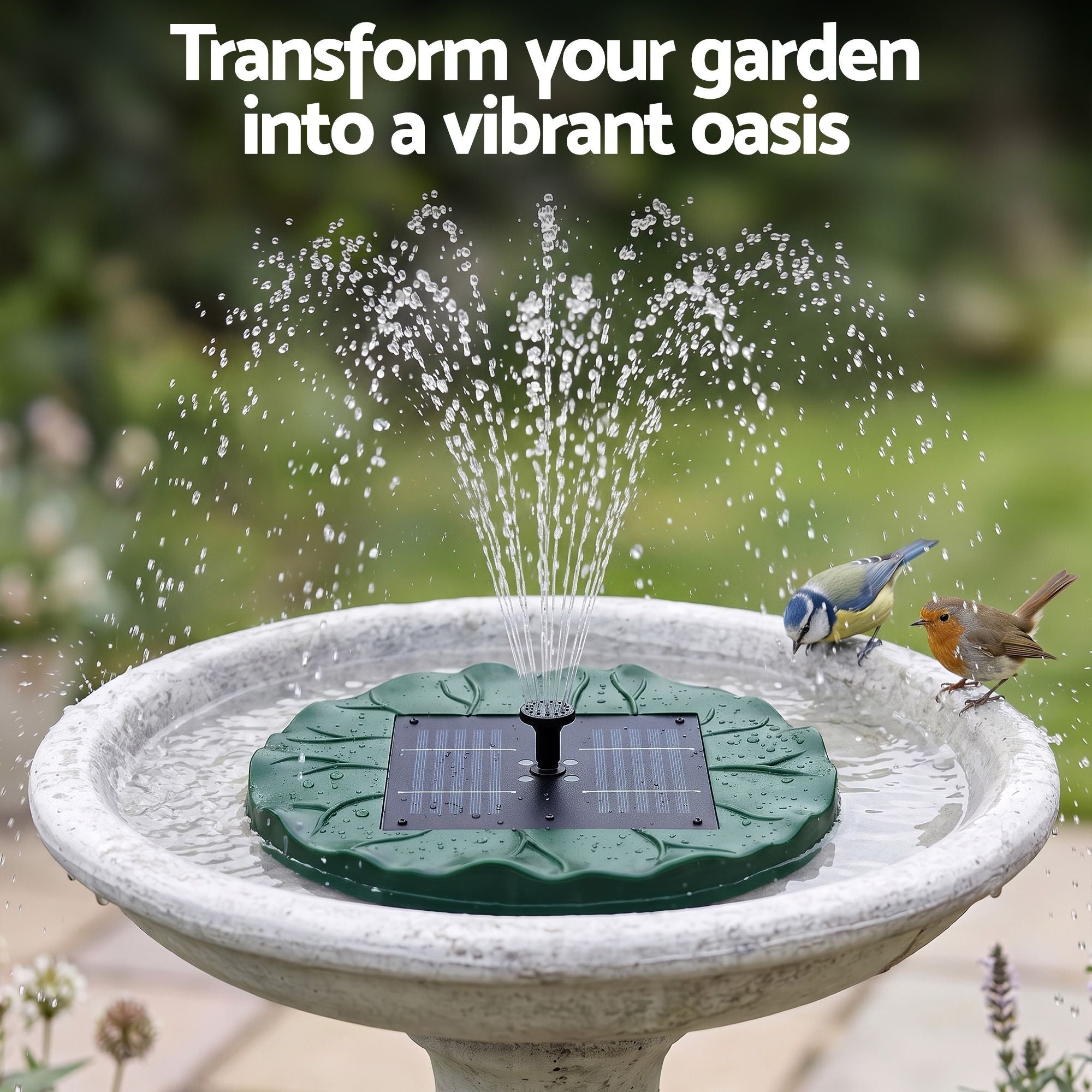 Solar Fountain Pumps Bird Bath Floating Lotus Desig Water Feature 31cm - Home & Garden > Fountains > Fountains & Ponds - Rivercity House & Home Co. (ABN 18 642 972 209) - Affordable Modern Furniture Australia