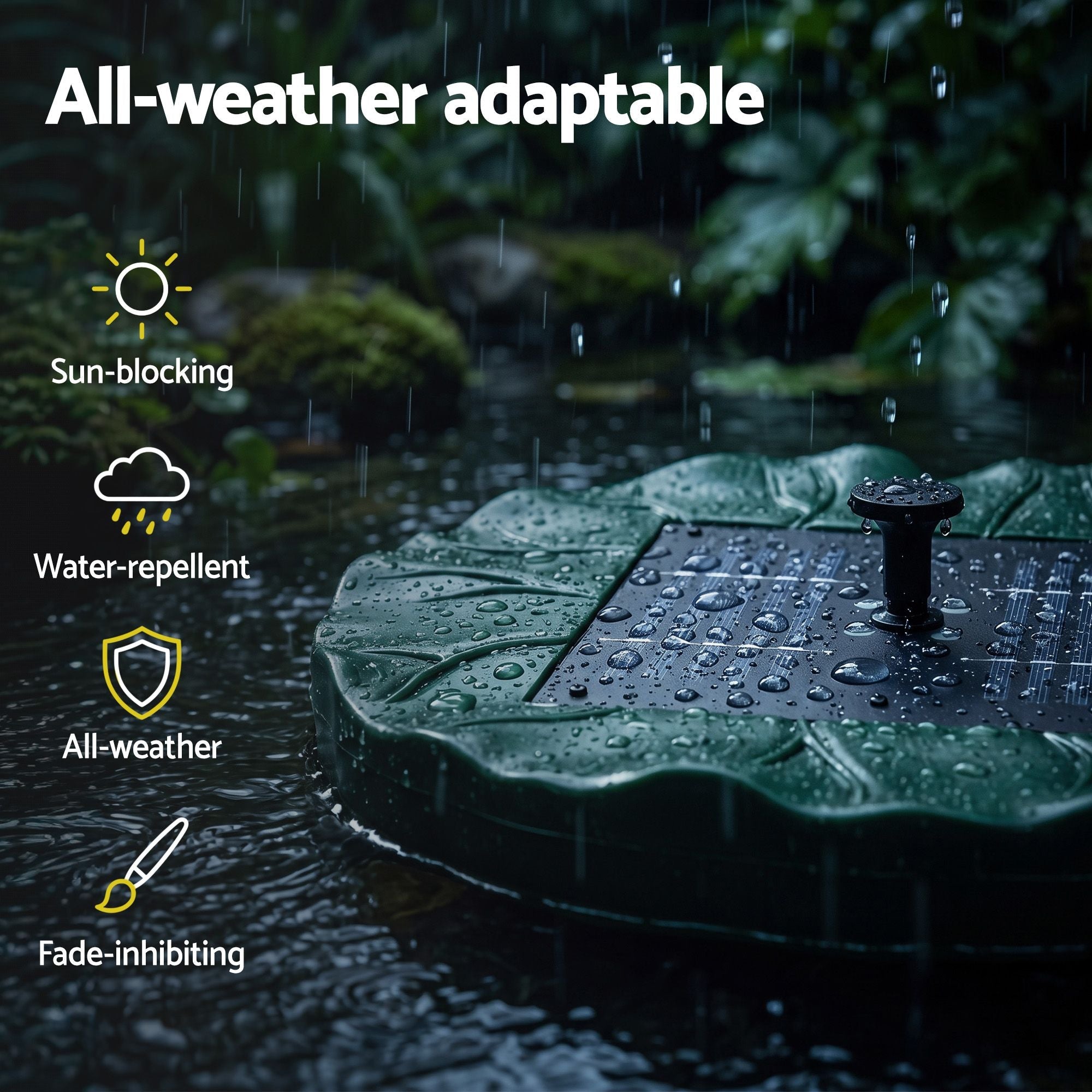 Solar Fountain Pumps Bird Bath Floating Lotus Desig Water Feature 31cm - Home & Garden > Fountains > Fountains & Ponds - Rivercity House & Home Co. (ABN 18 642 972 209) - Affordable Modern Furniture Australia