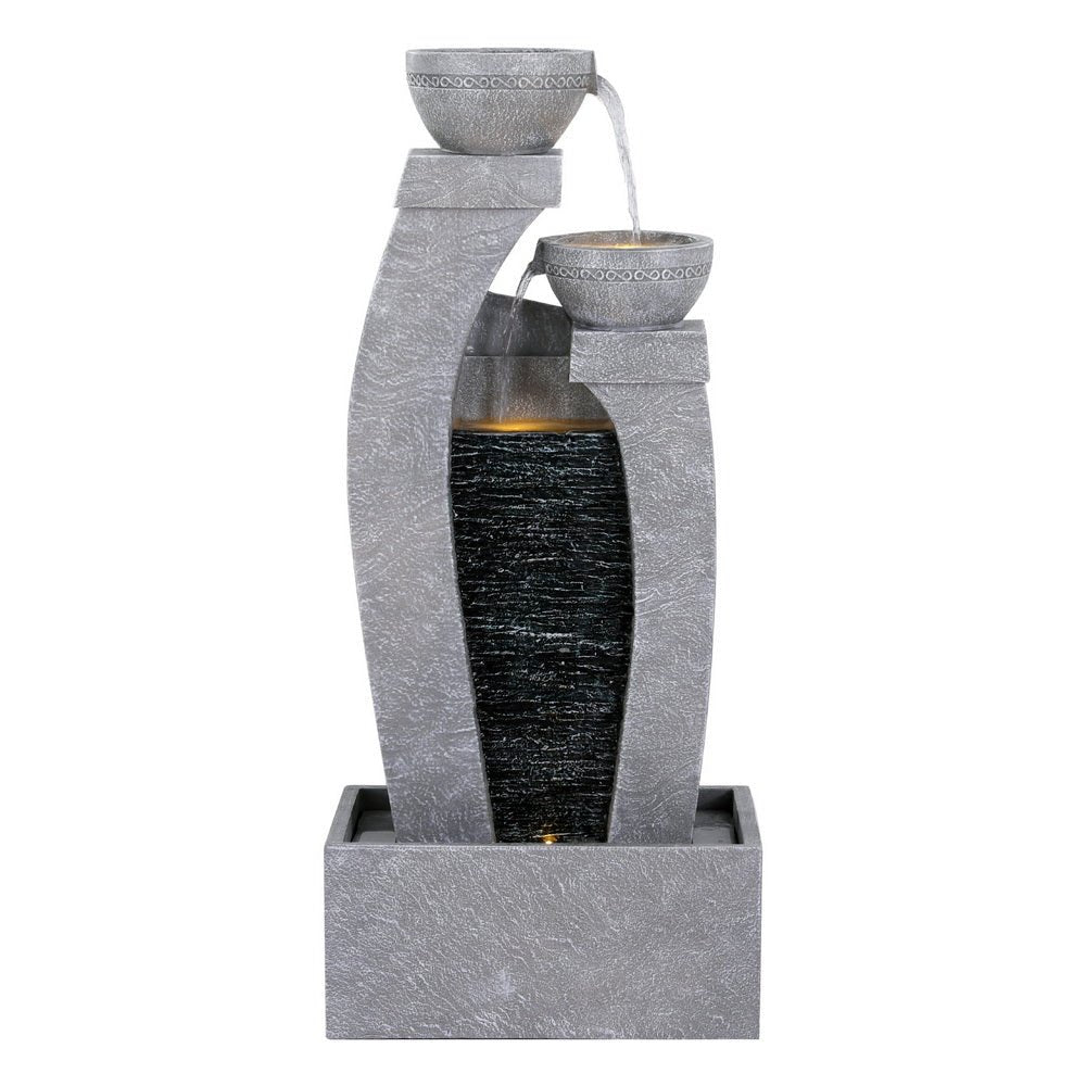 Solar Fountain Water Feature Outdoor Fountain Indoor 3 - Tier Cascading Grey - Home & Garden > Fountains > Fountain & Ponds Accessories - Rivercity House & Home Co. (ABN 18 642 972 209) - Affordable Modern Furniture Australia