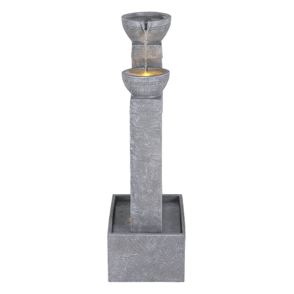 Solar Fountain Water Feature Outdoor Fountain Indoor 3 - Tier Cascading Grey - Home & Garden > Fountains > Fountain & Ponds Accessories - Rivercity House & Home Co. (ABN 18 642 972 209) - Affordable Modern Furniture Australia