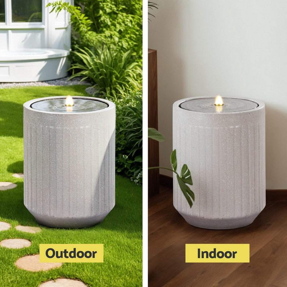 Solar Fountain Water Feature Outdoor Fountain LED Lights Beige - Home & Garden > Fountains > Fountain & Ponds Accessories - Rivercity House & Home Co. (ABN 18 642 972 209) - Affordable Modern Furniture Australia