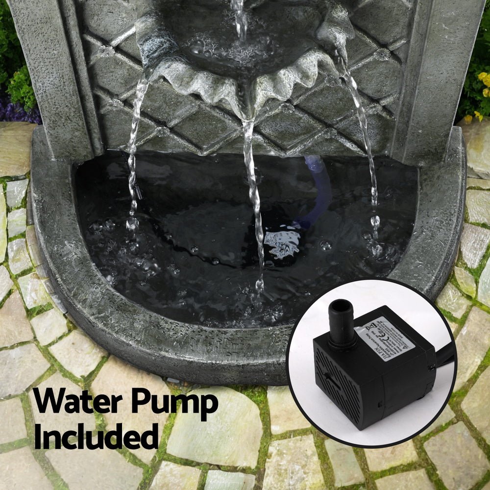 Solar Fountain Water Feature Wall Mount Garden Fountains 80CM Grey - Home & Garden > Fountains - Rivercity House & Home Co. (ABN 18 642 972 209) - Affordable Modern Furniture Australia