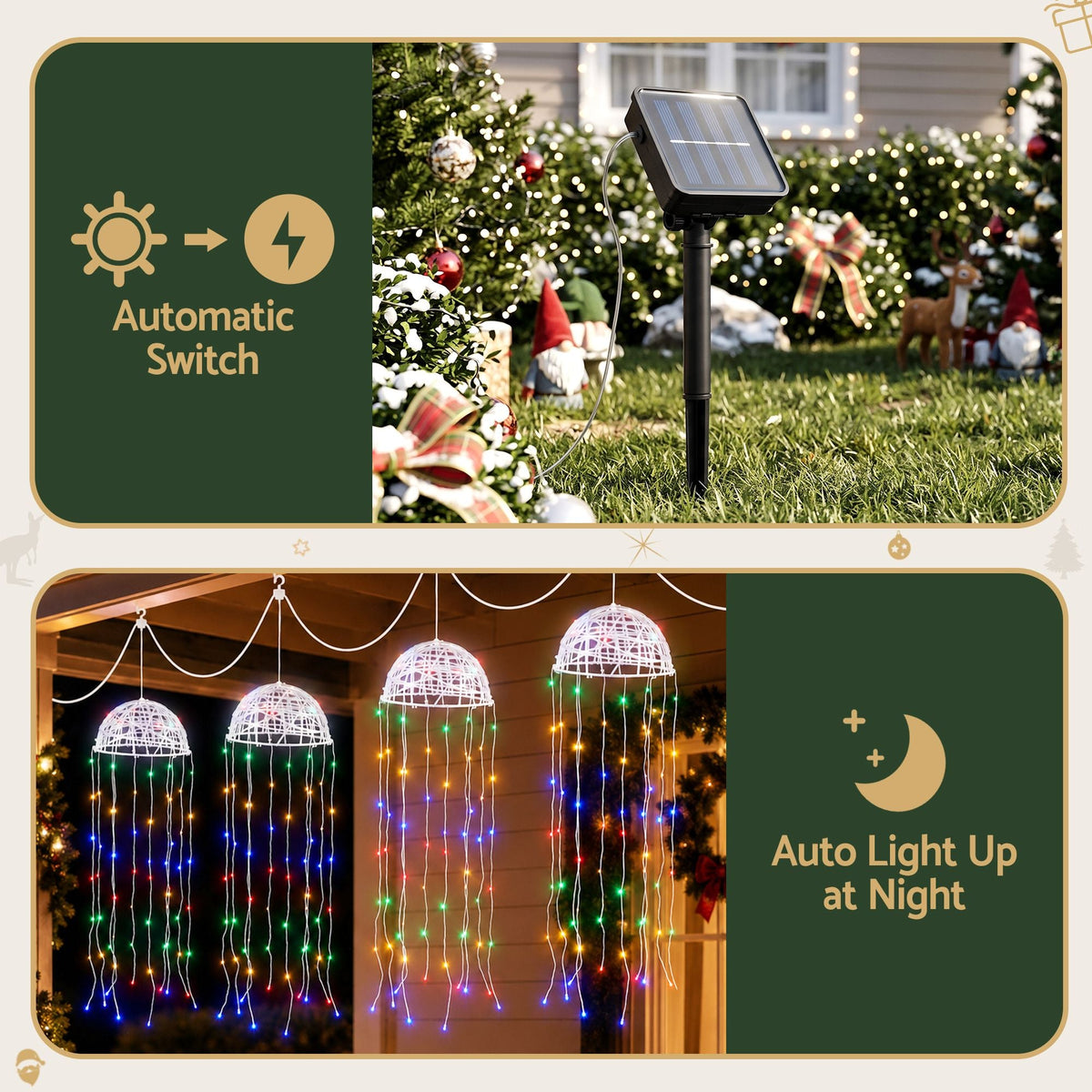 Solar Jellyfish Christmas Garden Lights 4-Pack with Multi-Colour LEDs - Occasions > Christmas > Outdoor Decorations & Lights - Rivercity House & Home Co. (ABN 18 642 972 209) - Affordable Modern Furniture Australia