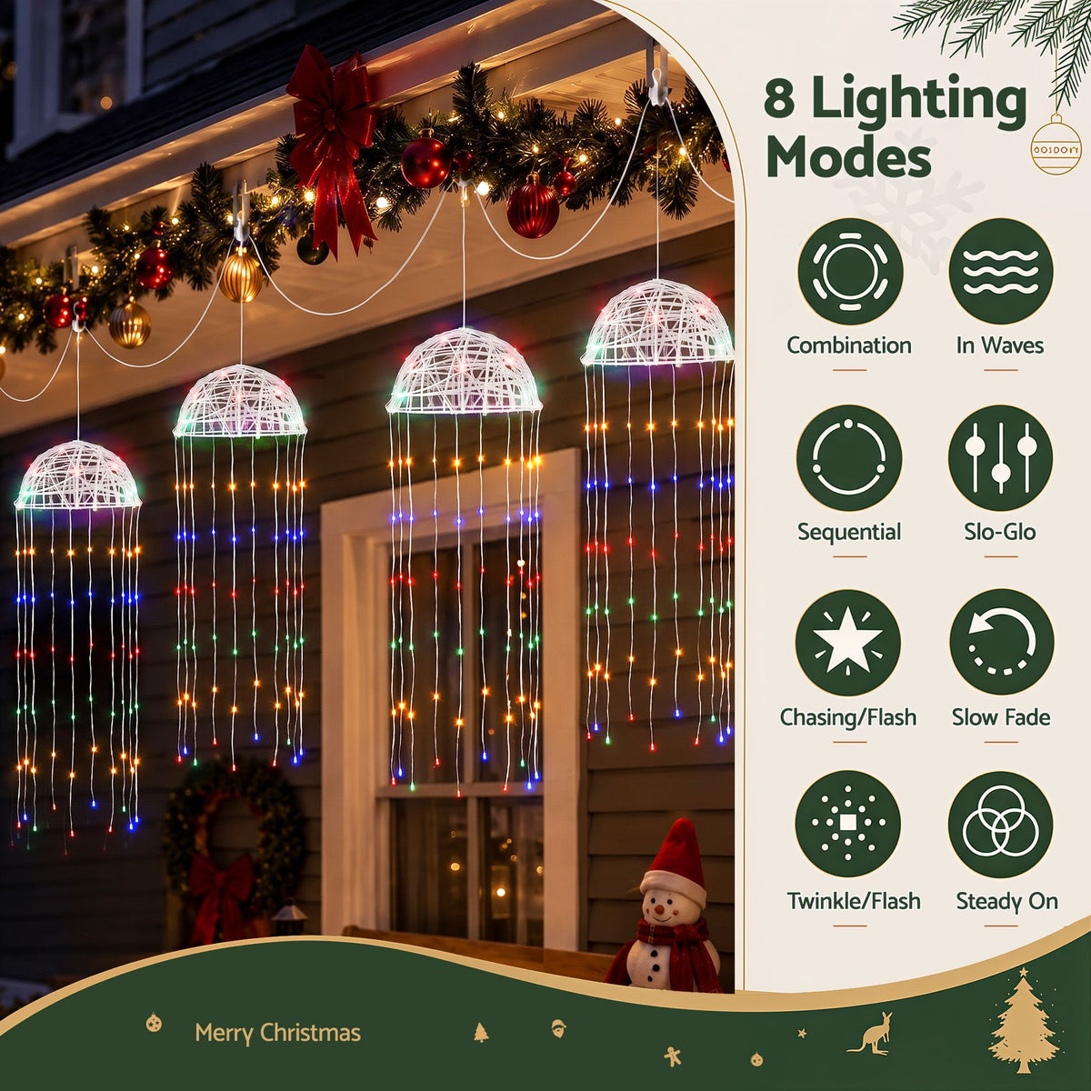 Solar Jellyfish Christmas Garden Lights 4-Pack with Multi-Colour LEDs - Occasions > Christmas > Outdoor Decorations & Lights - Rivercity House & Home Co. (ABN 18 642 972 209) - Affordable Modern Furniture Australia