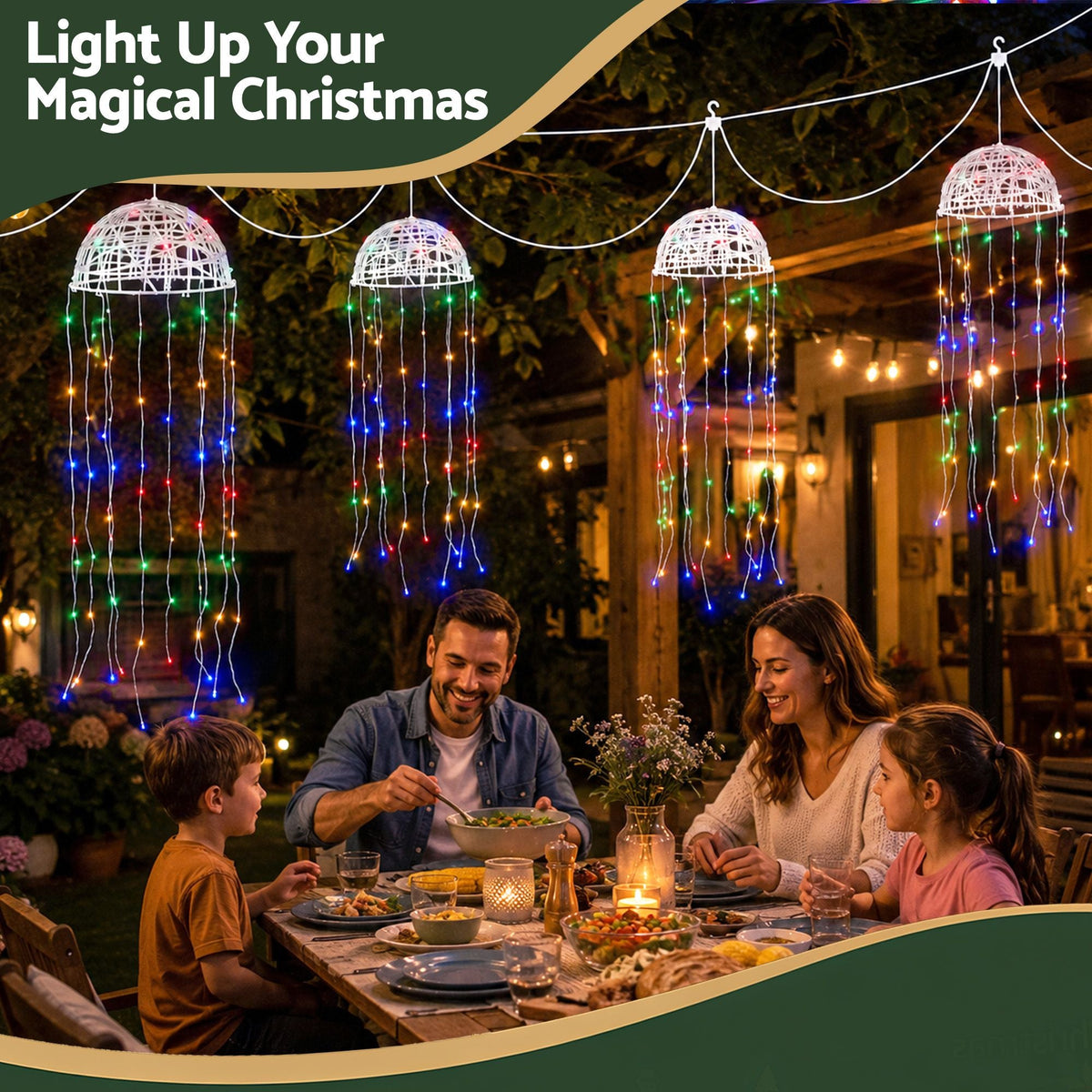 Solar Jellyfish Christmas Garden Lights 4-Pack with Multi-Colour LEDs - Occasions > Christmas > Outdoor Decorations & Lights - Rivercity House & Home Co. (ABN 18 642 972 209) - Affordable Modern Furniture Australia