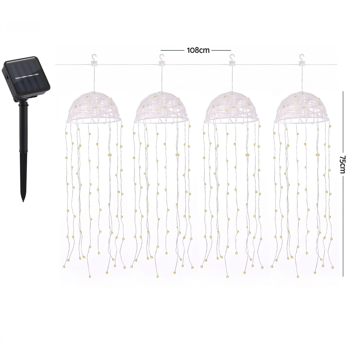 Solar Jellyfish Christmas Lights 4-Pack with 224 Warm White LEDs - Warm White - Occasions > Christmas > Outdoor Decorations & Lights - Rivercity House & Home Co. (ABN 18 642 972 209) - Affordable Modern Furniture Australia