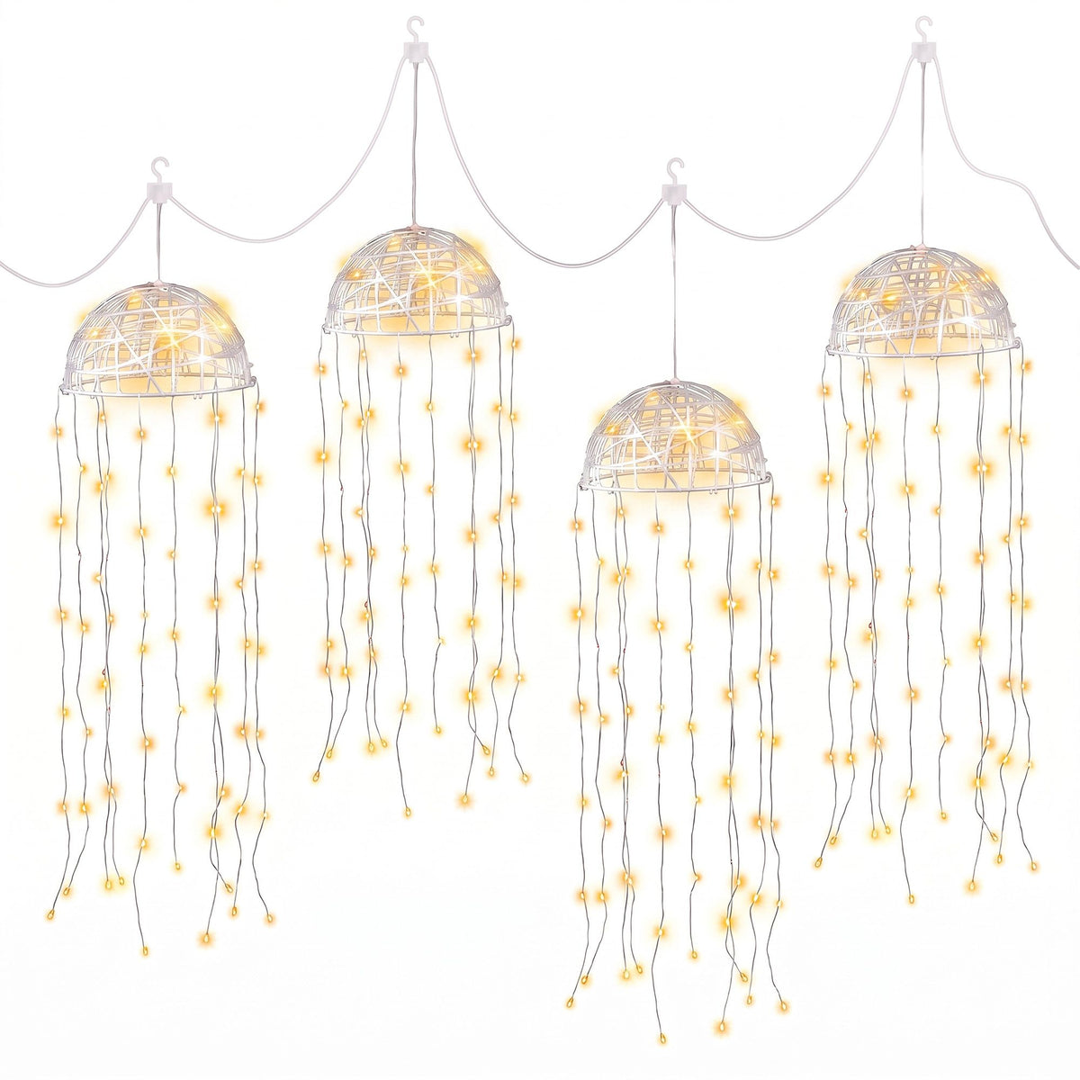 Solar Jellyfish Christmas Lights 4-Pack with 224 Warm White LEDs - Warm White - Occasions > Christmas > Outdoor Decorations & Lights - Rivercity House & Home Co. (ABN 18 642 972 209) - Affordable Modern Furniture Australia