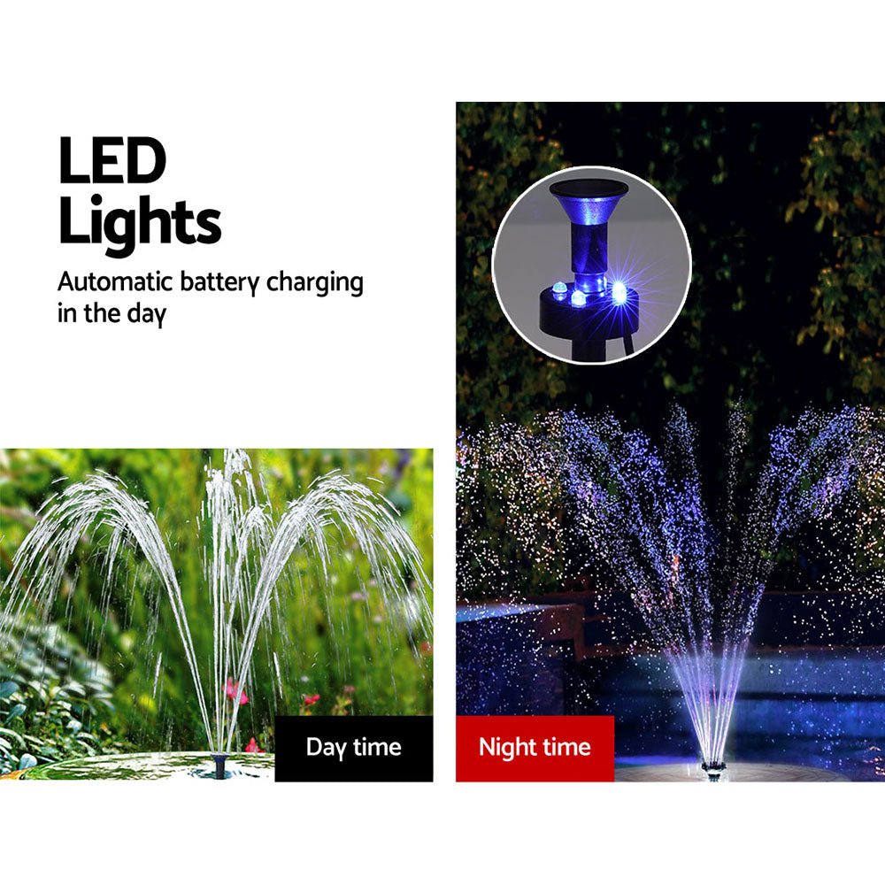 Solar Pond Pump Submersible Fountain with Battery Kit LED Lights 5.2FT - Home & Garden > Fountains > Fountain & Ponds Accessories - Rivercity House & Home Co. (ABN 18 642 972 209) - Affordable Modern Furniture Australia