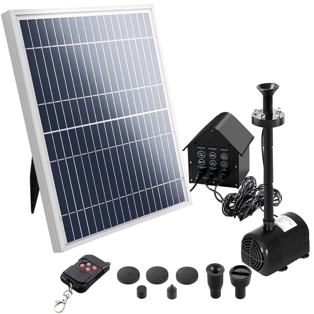 Solar Pond Pump with Battery Kit LED Lights 8.8 FT - Home & Garden > Fountains > Fountain & Ponds Accessories - Rivercity House & Home Co. (ABN 18 642 972 209) - Affordable Modern Furniture Australia