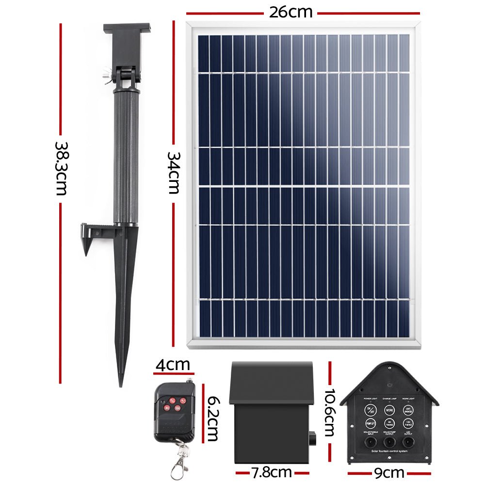 Solar Pond Pump with Battery Kit LED Lights 8.8 FT - Home & Garden > Fountains > Fountain & Ponds Accessories - Rivercity House & Home Co. (ABN 18 642 972 209) - Affordable Modern Furniture Australia