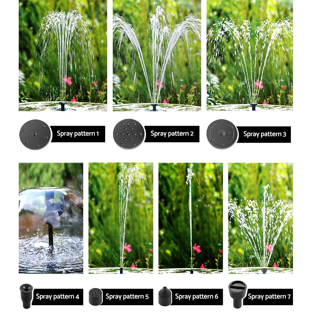 Solar Pond Pump with Battery Kit LED Lights 8.8 FT - Home & Garden > Fountains > Fountain & Ponds Accessories - Rivercity House & Home Co. (ABN 18 642 972 209) - Affordable Modern Furniture Australia